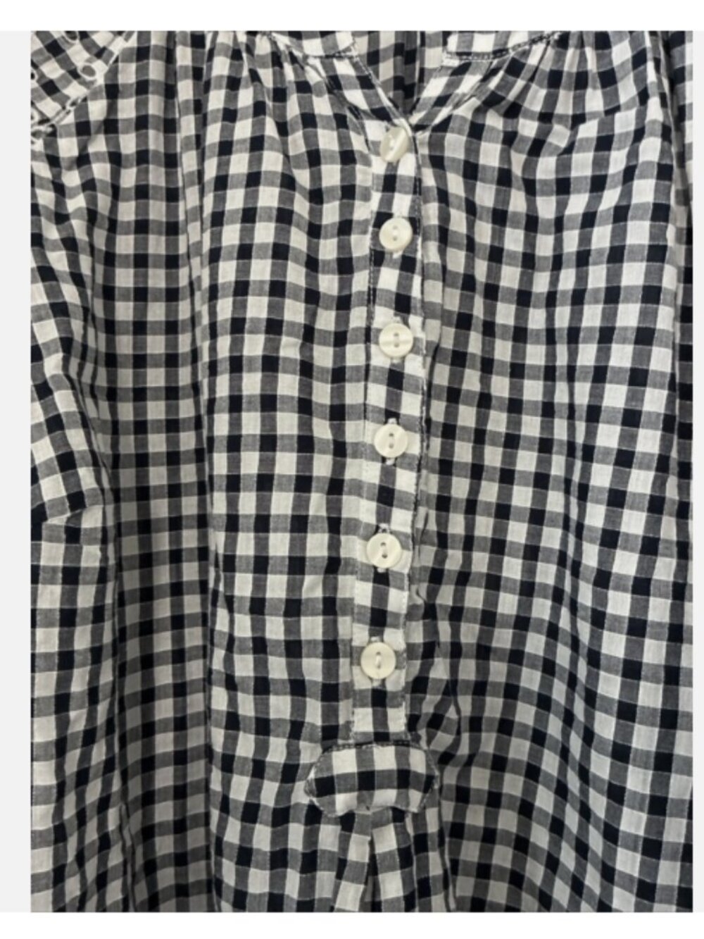Westport Womens 2X Black & White Gingham Checkered Blouse W Embroidered Raglan - Picture 4 of 7